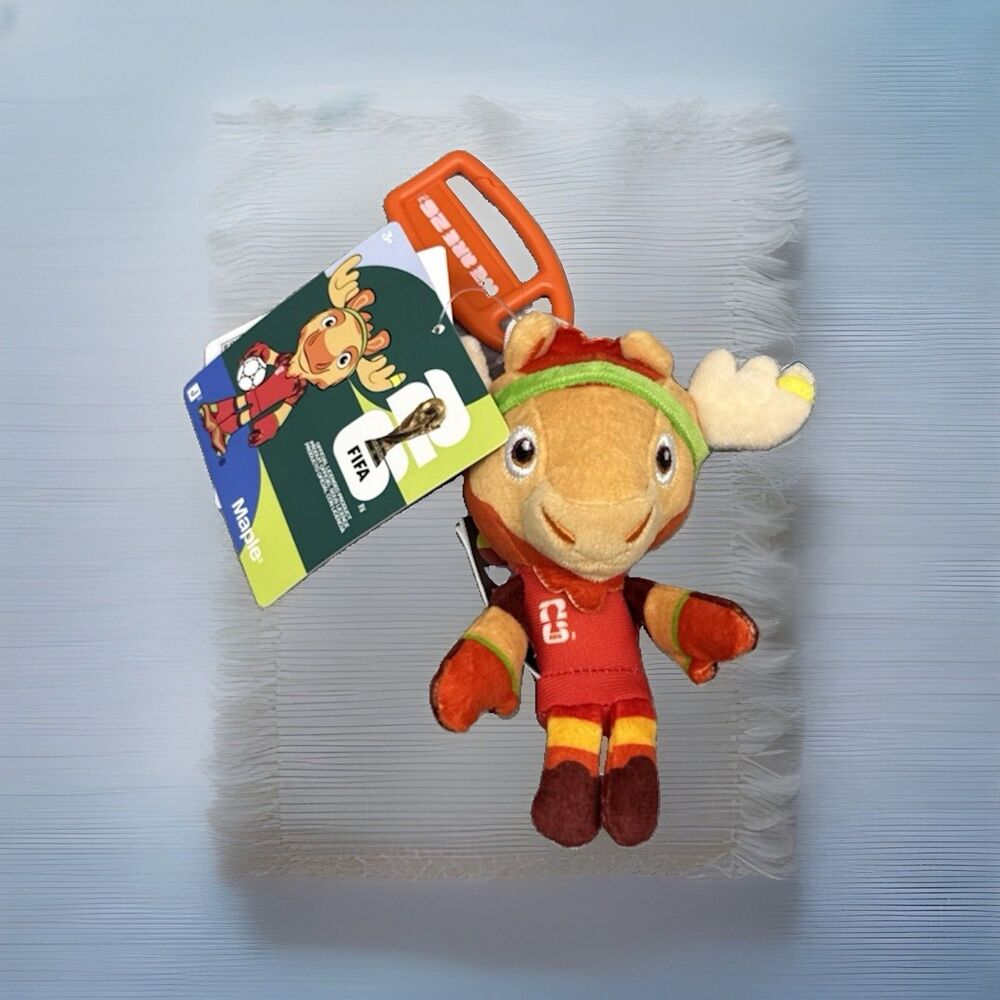 FIFA World Cup 2026 Canada Maple The Moose Plush Keychain Bag Clip